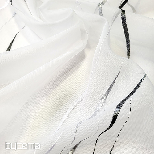 Voile zavesa z vezenino siva Gerster 195/0810