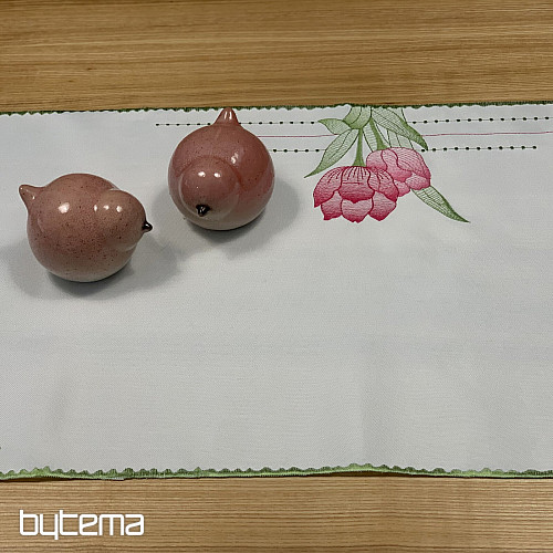 Vezen prt in šal Rožnati tulipani