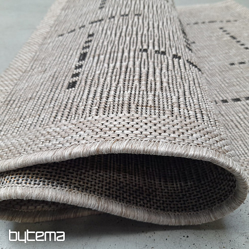 Preproga bouclé FLOORLUX 20008 črte srebrno-črna