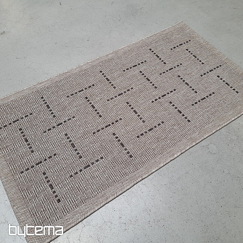 Preproga bouclé FLOORLUX 20008 črte srebrno-črna