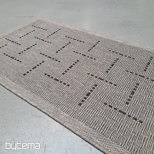 Preproga bouclé FLOORLUX 20008 črte srebrno-črna