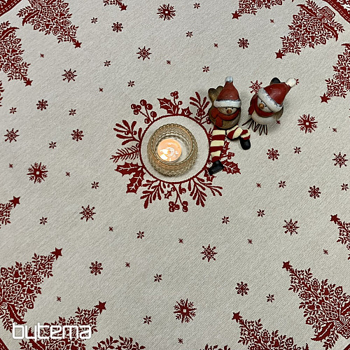 Tapiserijski prt in šal FOLK CHRISTMAS rdeč