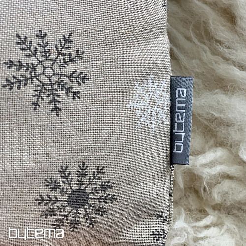 Božični okrasni pokrov FLAKES SIVO-BELI