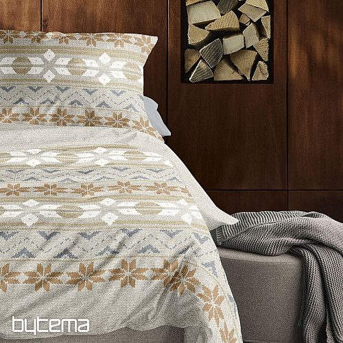 Luksuzna flanelasta posteljnina IRISETTE PANDA 8621-80 NATUR