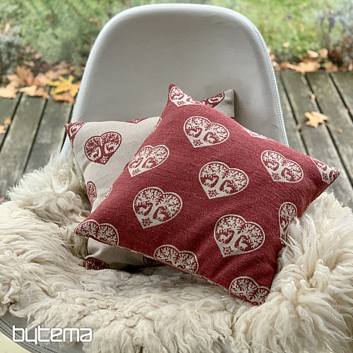 Luksuzni dekorativni pregrinjalo SRCE Z JELENI rdeča B