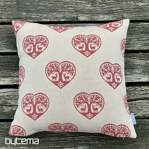 Luksuzni dekorativni pregrinjalo SRCE Z JELENI rdeča B