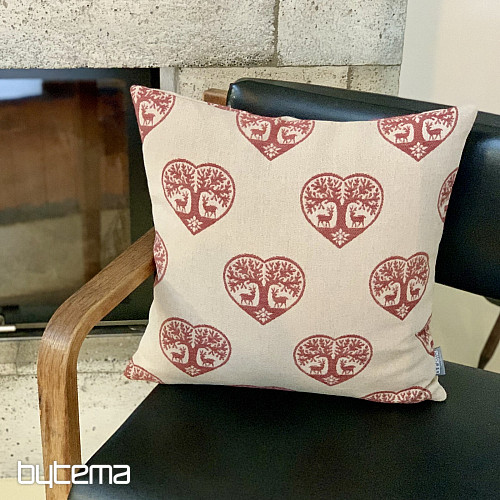 Luksuzni dekorativni pregrinjalo SRCE Z JELENI rdeča B