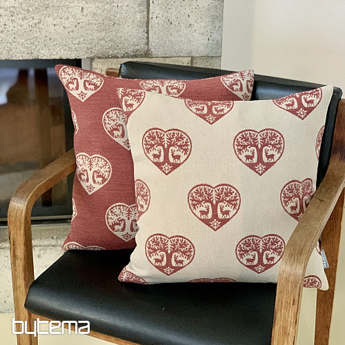 Luksuzni dekorativni pregrinjalo SRCE Z JELENI rdeča B