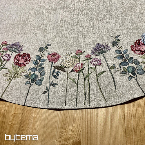 Okrogel tapiserijski prt FLORES TIME