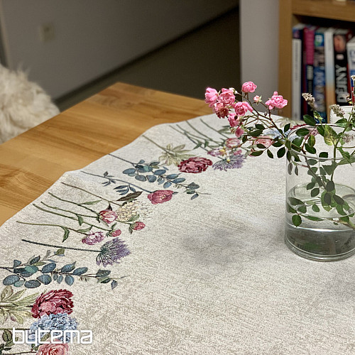 Okrogel tapiserijski prt FLORES TIME