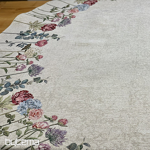 Okrogel tapiserijski prt FLORES TIME