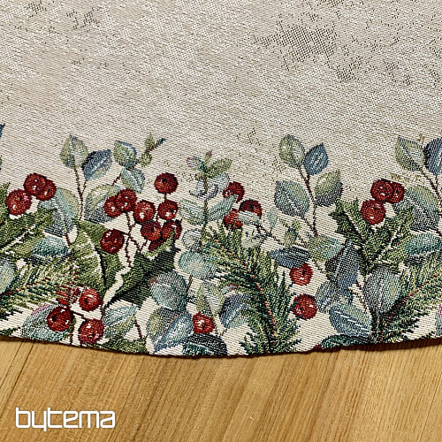 Okrogel božični tapiserijski prt BOŽIČNE VRTNICE