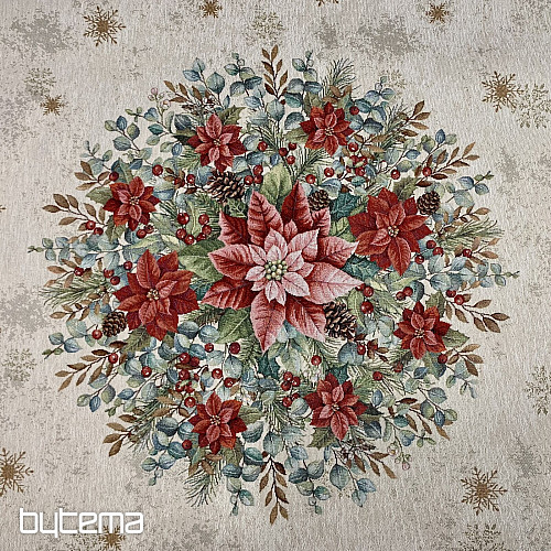 Okrogel božični tapiserijski prt BOŽIČNE VRTNICE