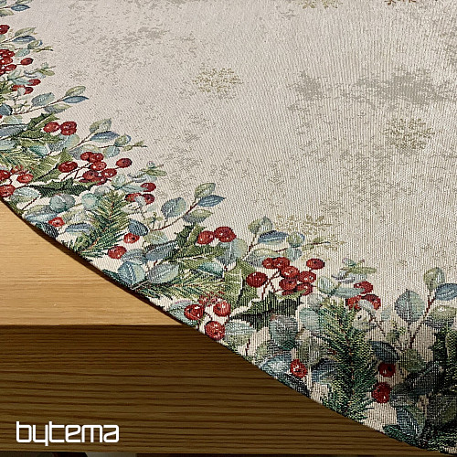 Okrogel božični tapiserijski prt BOŽIČNE VRTNICE