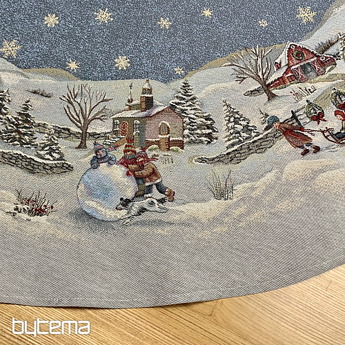 Okrogel božični tapiserijski prt BOŽIČNO VESELJE