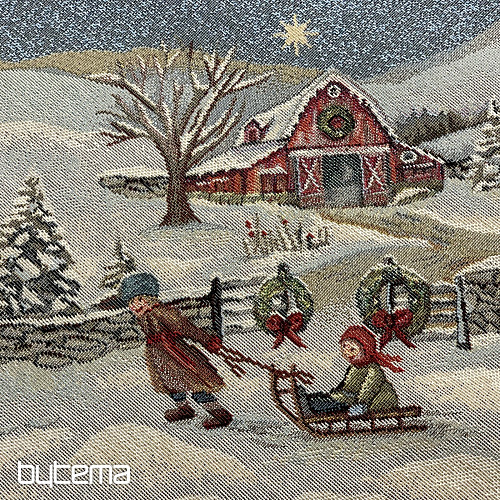 Okrogel božični tapiserijski prt BOŽIČNO VESELJE