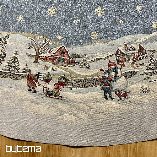 Okrogel božični tapiserijski prt BOŽIČNO VESELJE