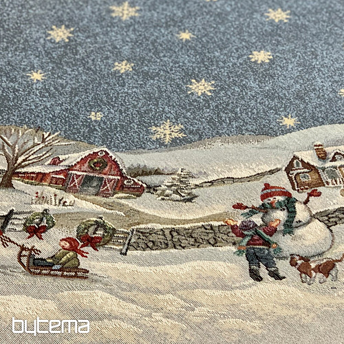 Okrogel božični tapiserijski prt BOŽIČNO VESELJE