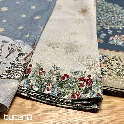 Okrogel božični tapiserijski prt BOŽIČNO VESELJE