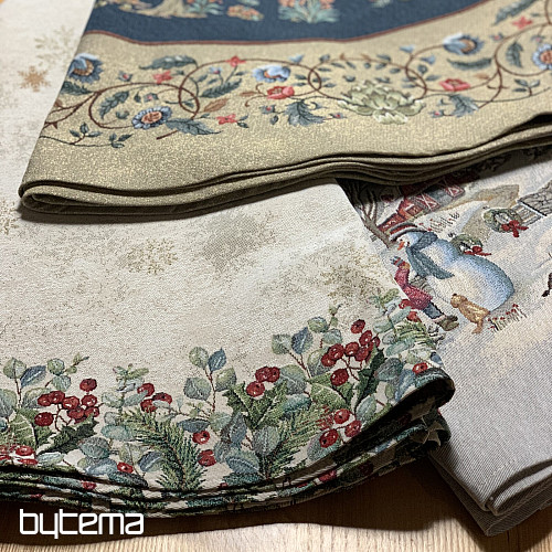 Okrogel božični tapiserijski prt BOŽIČNO VESELJE