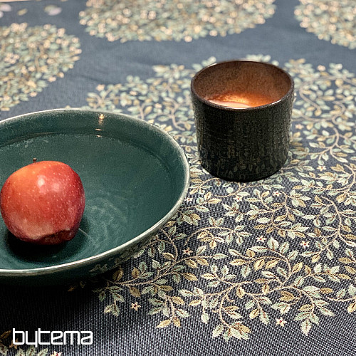 Okrogel tapiserijski prt DREVO SREČE moder