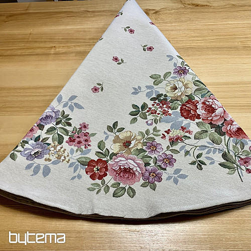 Okrogel tapiserijski prt BOUQUET BORDURA
