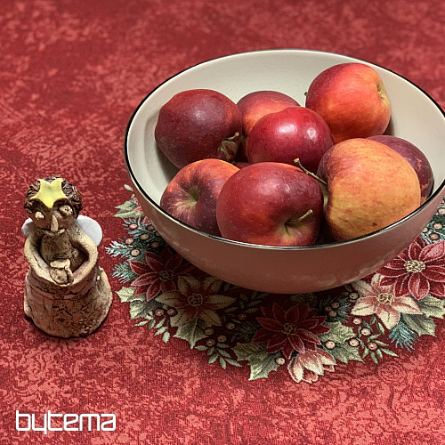 Okrogel tapiserijski prt STAR RED