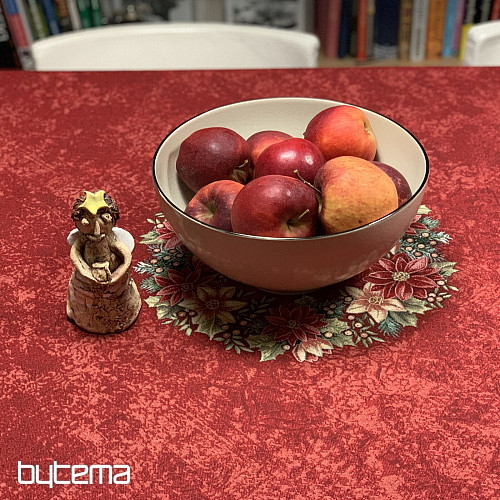 Okrogel tapiserijski prt STAR RED