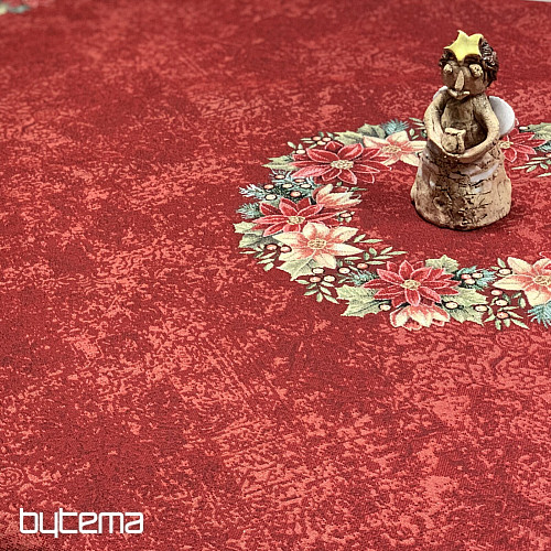 Okrogel tapiserijski prt STAR RED