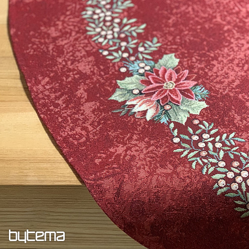 Okrogel tapiserijski prt STAR RED