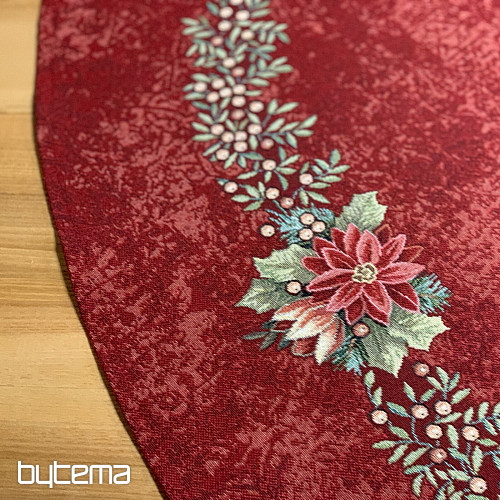 Okrogel tapiserijski prt STAR RED