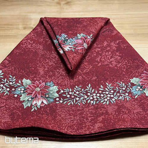 Okrogel tapiserijski prt STAR RED