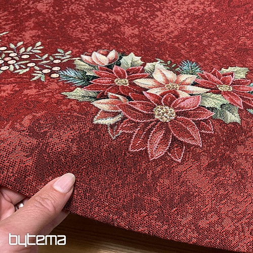 Okrogel tapiserijski prt STAR RED