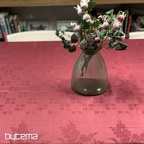 Prt DAMASK rože bordo 120x140