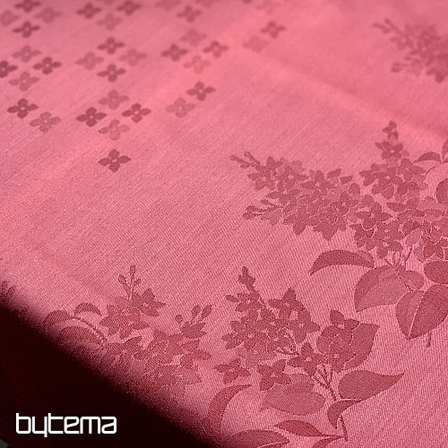 Prt DAMASK rože bordo 120x140