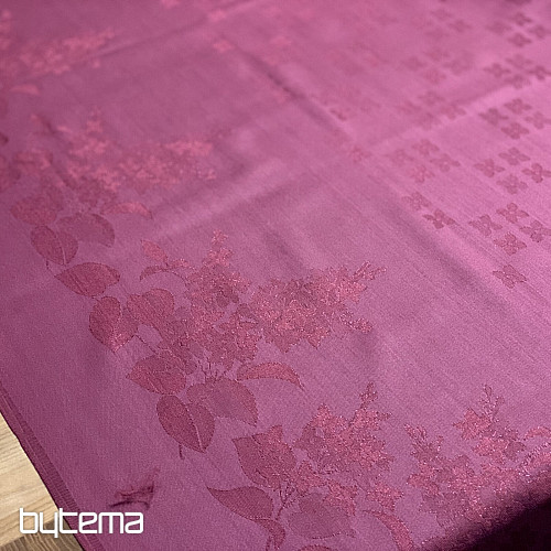 Prt DAMASK rože bordo 120x140
