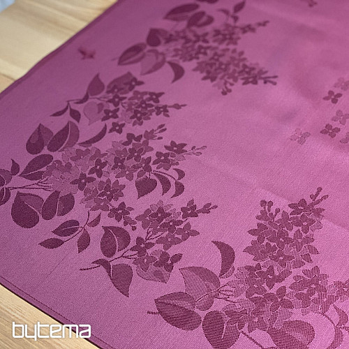Prt DAMASK rože bordo 120x140
