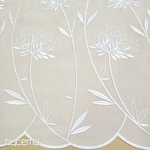 Luksuzna zavesa GERSTER 11868 bela vezenina