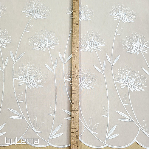 Luksuzna zavesa GERSTER 11868 bela vezenina