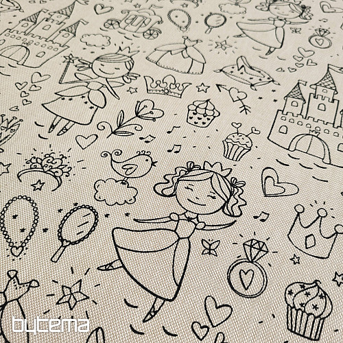 PRINCESA slikarska tkanina na enobarvnem ozadju