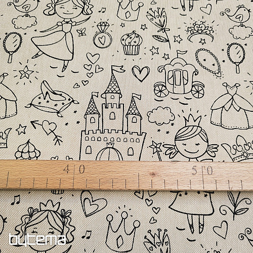 PRINCESA slikarska tkanina na enobarvnem ozadju