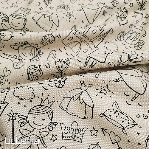 PRINCESA slikarska tkanina na enobarvnem ozadju