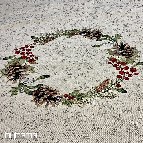 Božični tapiserijski prt okrogel BOR BOR in OMELA