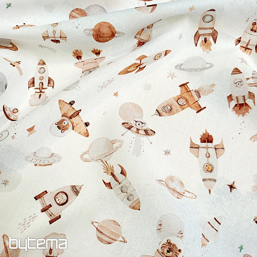 Bombažna tkanina SPACE FUZBUZ