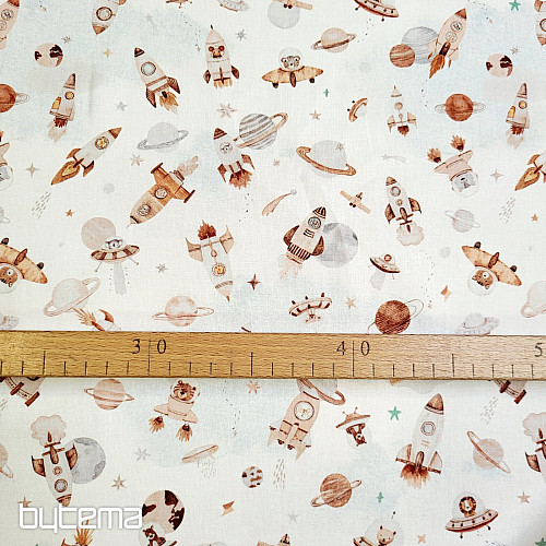 Bombažna tkanina SPACE FUZBUZ