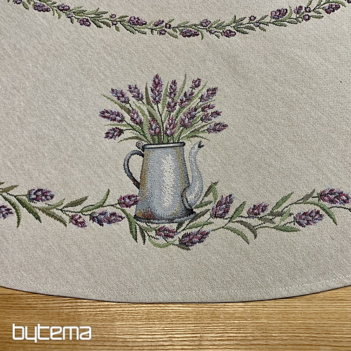 Okrogel tapiserijski prt SIVKA