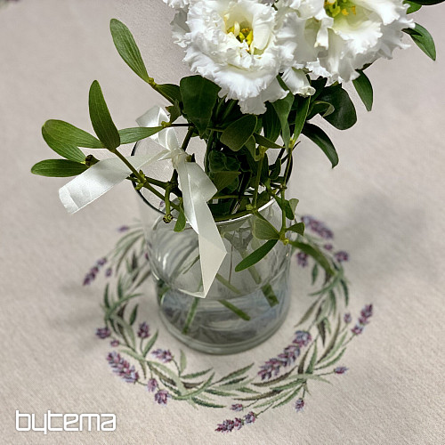 Okrogel tapiserijski prt SIVKA