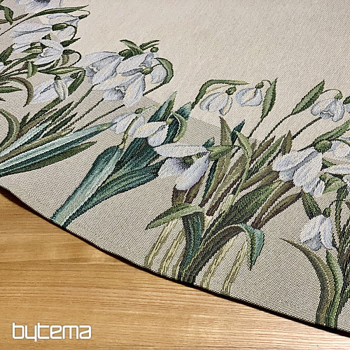 Okrogel tapiserijski prt SNOWFLAKES