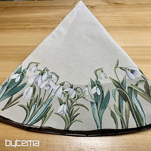 Okrogel tapiserijski prt SNOWFLAKES