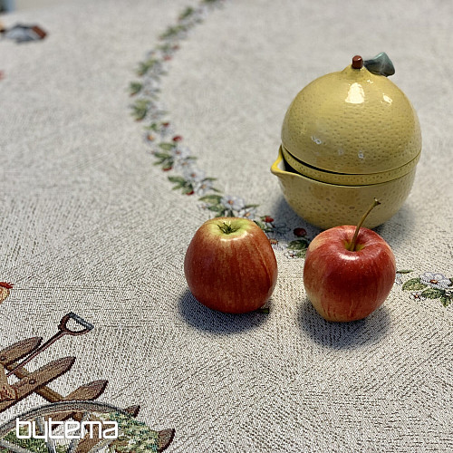 Okrogel tapiserijski prt ROCK BY THE FENCE